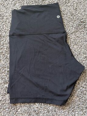 lululemon athletica Black Ribbed High-Waist Leggings